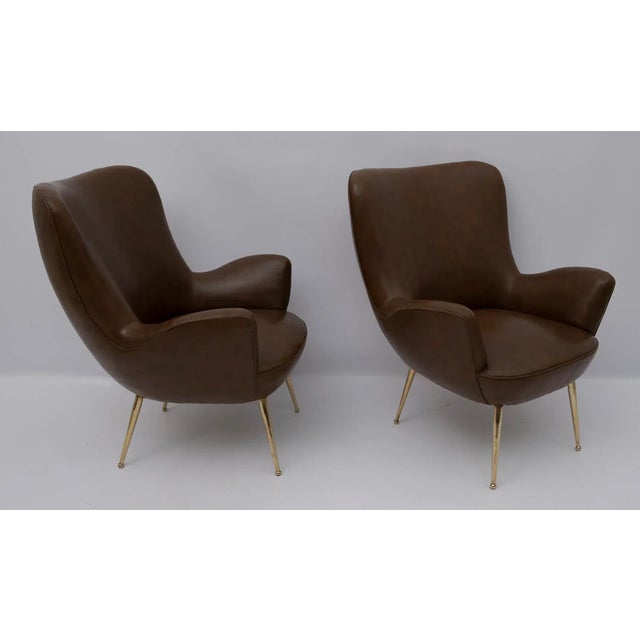 Mid-Century Modern Set of Mid-Century Modern Italian Armchairs, 1950s For Sale - Image 3 of 11
