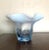 Late 20th Century Vintage Opalescent Blue Scalloped Art Glass Vase For Sale - Image 5 of 5