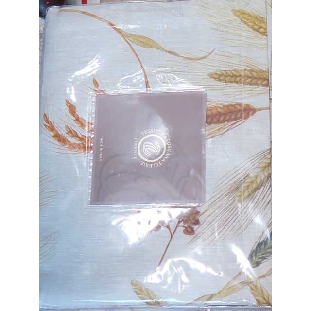 Textile Tessitura Toscana Telerie - Vintage Italian Large Linen Tablecloth - New in Original Packaging (63 X 90) For Sale - Image 7 of 10