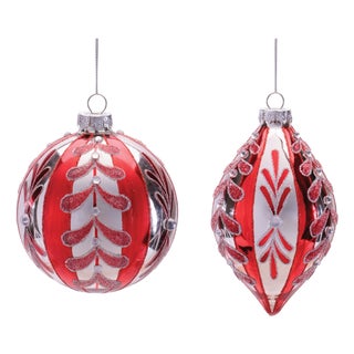 Glass Ornament Set of 6 For Sale
