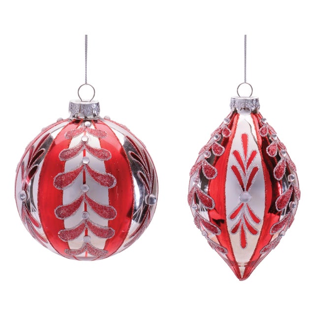 Glass Ornament Set of 6 For Sale