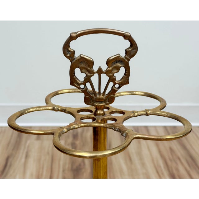 Vintage Brass Umbrella Motif Umbrella Stand For Sale In Kansas City - Image 6 of 8