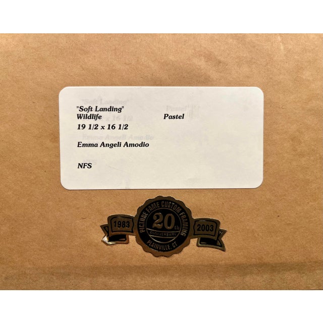 Brown Vintage "Soft Landing" Original Pastel Wildlife Painting by Emma Angeli Amodio For Sale - Image 8 of 8