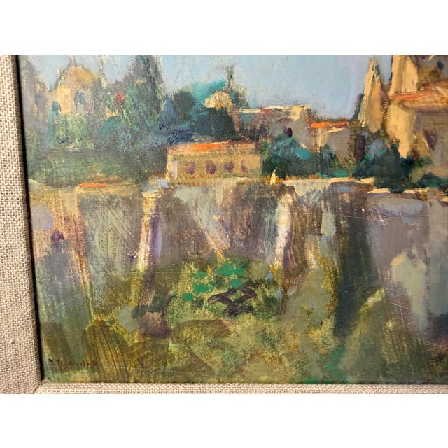 1940s Vintage Original Segovia Spain Cityscape Expressive Artur Wasner Oil Painting For Sale - Image 5 of 14