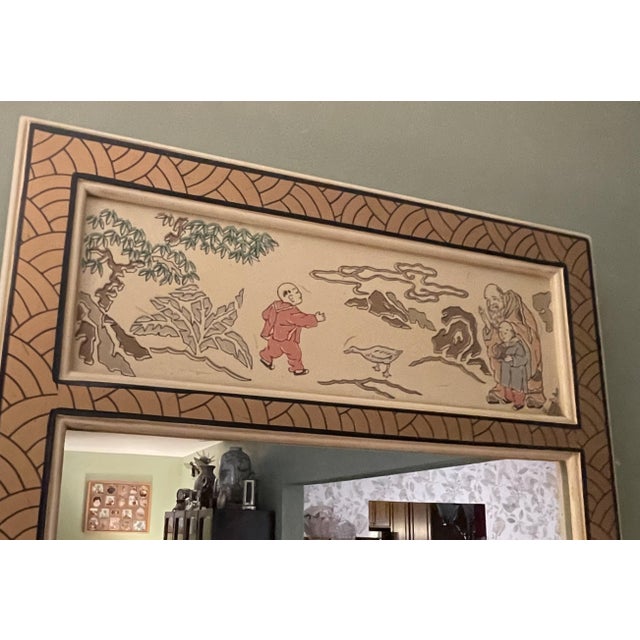 Vintage 1978 Drexel Heritage "Et Cetera" Chinoiserie Cabinet & Matching Mirror - 2 Piece Set (Model 584-835 & 584-836) For Sale - Image 15 of 17