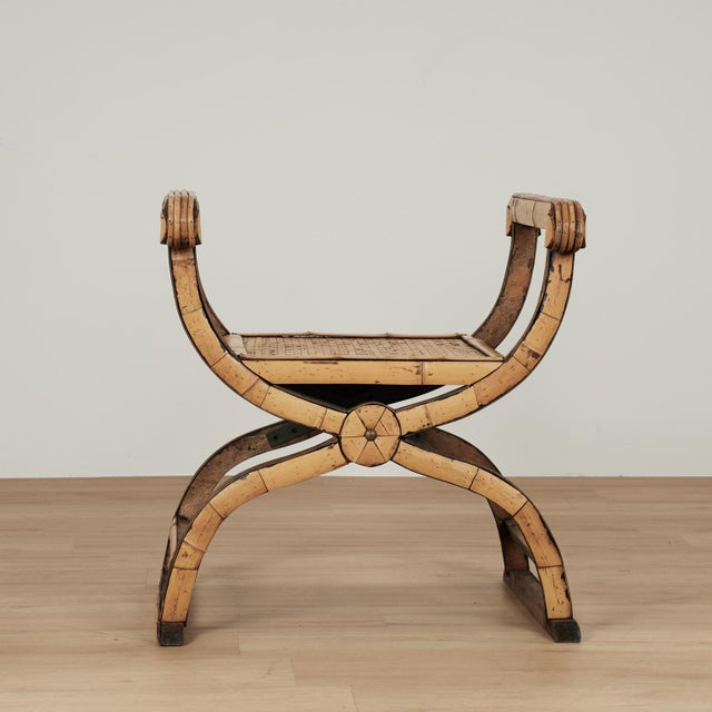 Vintage Asian Bamboo and Grasscloth Bench For Sale - Image 10 of 13