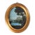 Vintage Italian Oval Framed Landscape Wall Hanging For Sale