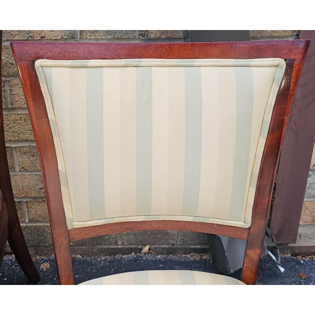 Mid 20th Century Federal Style Solid Mahogany Upholstered Dining Chairs, Refinished- Set of 4 For Sale In Washington DC - Image 6 of 12