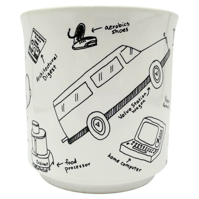 1980s Vintage 1980s Yuppie Novelty Coffee Cup Mug For Sale - Image 5 of 13