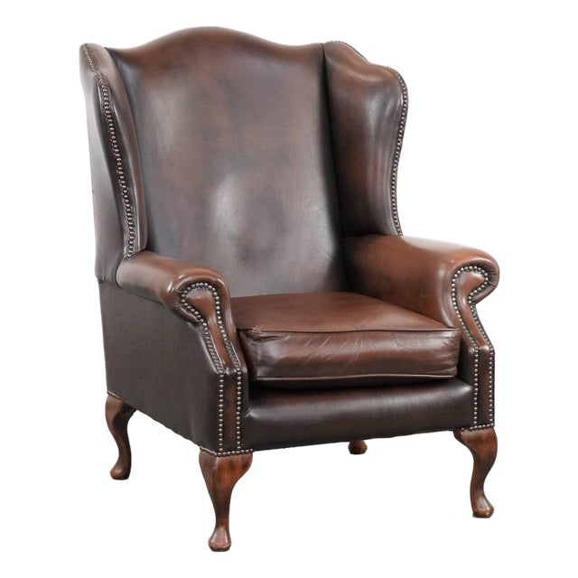Chesterfield Club Chair in Cowhide Leather For Sale