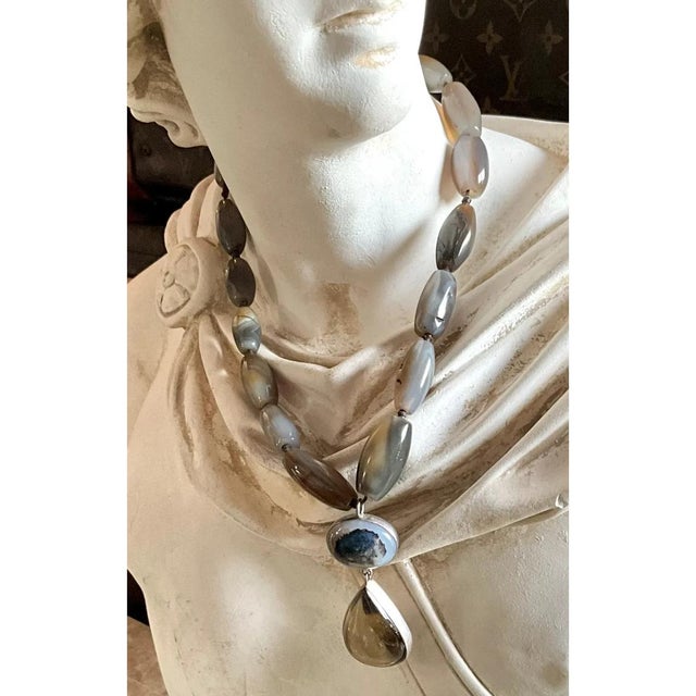 Metal Vintage Jane Diaz Gemstone Beaded Necklace For Sale - Image 7 of 13