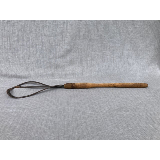 Wood Antique Wood Woven Metal Rug Beater Herkules For Sale - Image 7 of 12