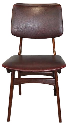 Maroon Leatherette Chairs by Louis van Teeffelen, 1960s, Set of 4