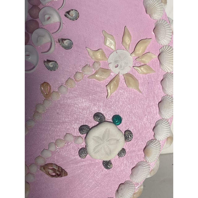 Coastal Sea Shell Round Wall Panel Pink Rose Designed by Elia For Sale - Image 3 of 7