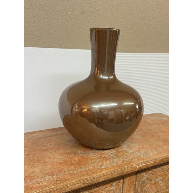 Contemporary Martino Interiors Contemporary Ceramic Bottle Vase For Sale - Image 3 of 12