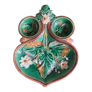 Mid-19th Century Wedgwood Strawberry Server, Hand-Painted Ceramic