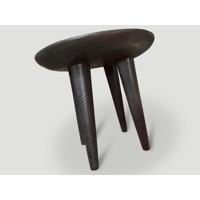 Contemporary Andrianna Shamaris Minimalist Charred Round Side Table For Sale - Image 3 of 18