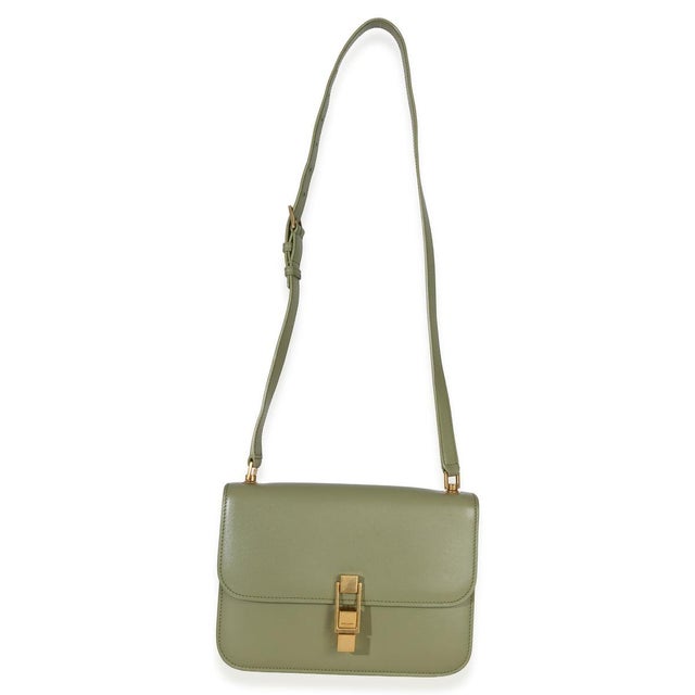 Green Light Green Smooth Calfskin Le Carre Satchel For Sale - Image 8 of 9