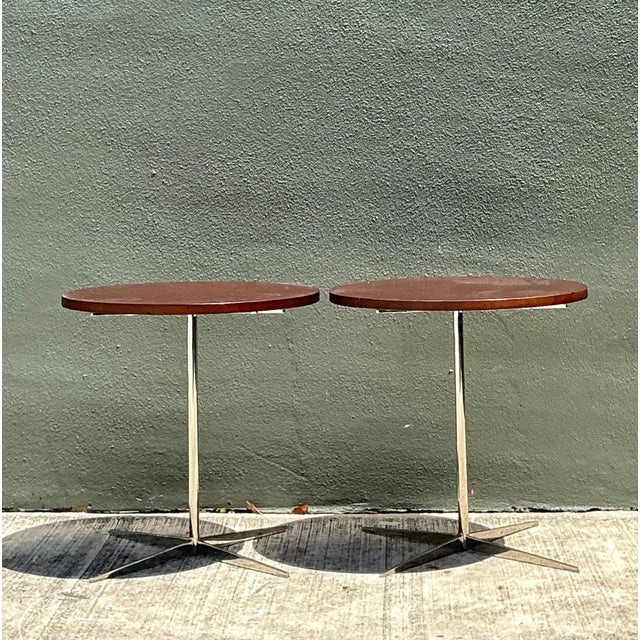 Bernhardt Design Modern Wood and Chrome Accent Tables For Sale - Image 15 of 16