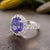 2010s Tanzanite Diamond Ring 14k White Gold 5.30 TCW Certified For Sale - Image 5 of 18