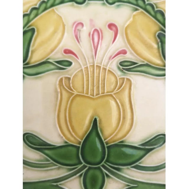 Glazed Art Nouveau Relief Tile from Helman House For Sale - Image 6 of 7