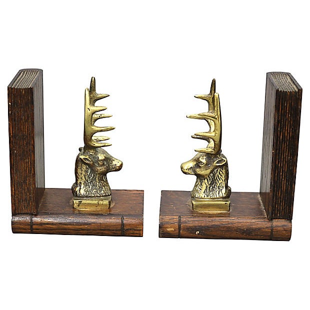 Antique Brass Stag Bookends, a Pair Chairish