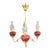 Brass & Cranberry Glass Electrified 3-Light Hanging Chandelier C1880 For Sale