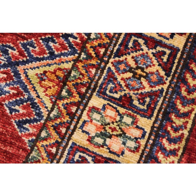 1990s Rustic Super Kazak Red/Beige Wool Rug - 2'0'' X 2'10'' For Sale - Image 5 of 8