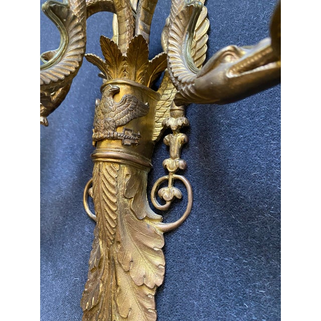 Pair of Early 20th Century Matching Serpent Brass Wall Sconces For Sale In Chicago - Image 6 of 11