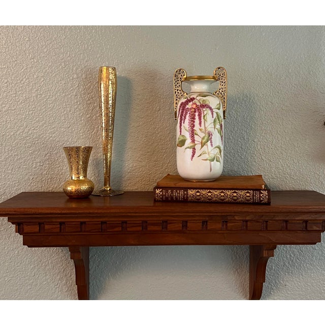 Elegant antique English porcelain vase by Royal Worcester, produced at the Royal China Works in Worcester, England circa...