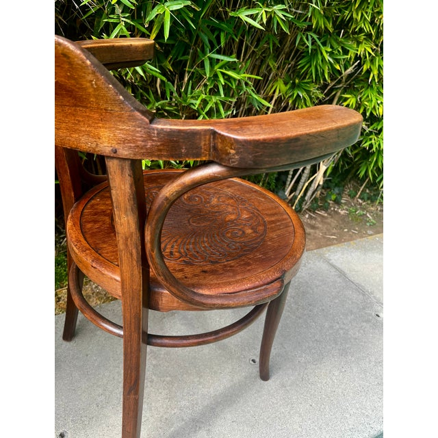 Pair of Antique Thonet-Style Bentwood Armchairs For Sale In Los Angeles - Image 6 of 12