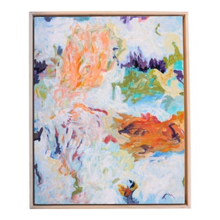 "Bouquet" Abstract Botanical Painting by Laurie MacMillan, Framed For Sale
