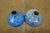 Ceramic 2 Vintage Blue Glazed Gourd Shaped Pinch Pot Pottery Bud Vases 2" For Sale - Image 7 of 14