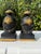 Hollywood Regency Vintage Neoclassical Greek Corinthian Helmet Bookends in Black & Gilt Finish, a Pair For Sale - Image 3 of 10