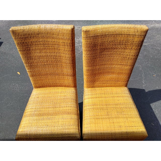 1990s Vintage Lloyd Loom Dynamo Dining Chairs in Rattan & Walnut a