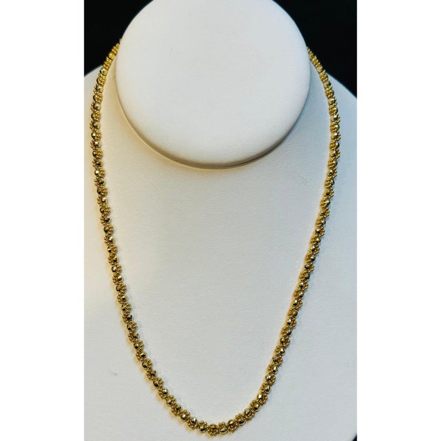 Vintage 14 Karat Yellow Gold 13 Gm, Twisted Chains With Balls in Between For Sale - Image 11 of 14