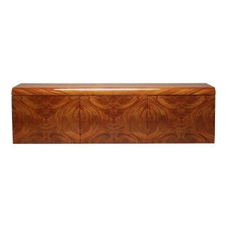 Pace Collection Floating Credenza Sideboard Console in High-Gloss Burlwood For Sale