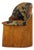 Mid-Century Swedish Pine Stump Chair / Kubstol with Floral Upholstery, 1960s For Sale