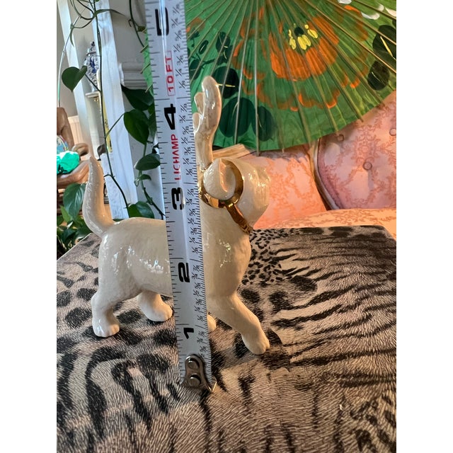 American Vintage Lennox Ceramic Christmas Cat With Reindeer Antlers For Sale - Image 3 of 7