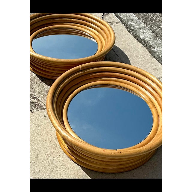 Vintage Bent Rattan Mirror For Sale - Image 4 of 12