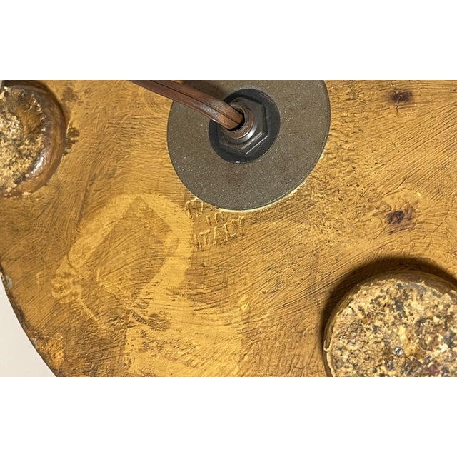 Large Antique Hand Carved Ornate Gilt Wood Italian Electric Table Lamp Light For Sale - Image 9 of 10