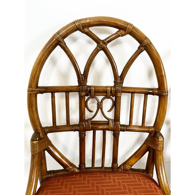 Brown Vintage Rattan Dining Set- Table and 6 Chairs For Sale - Image 8 of 12
