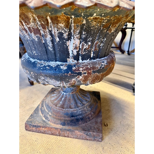 Antique Cast Iron Garden Urn For Sale - Image 9 of 9