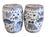 This is a pair of beautiful blue and white porcelain garden stool with a vibrant design of beautiful sea life and fish....
