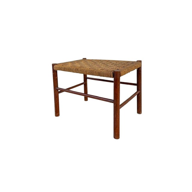 Danish Style Wood and Jute Rope Stool, 1960s For Sale - Image 4 of 10
