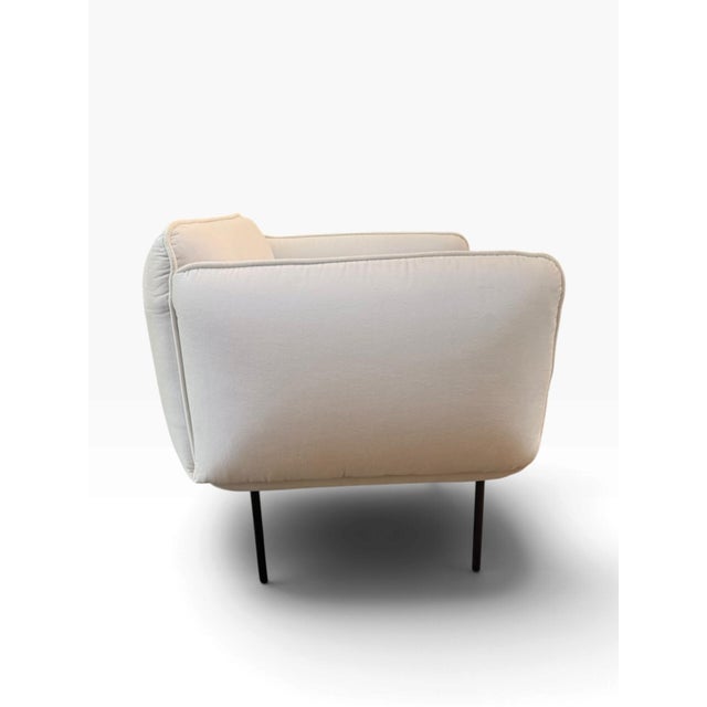 Cream Woud Nakki 1-Seater Lounge Chair by Mika Tolvanen in Cream Velvet For Sale - Image 8 of 18