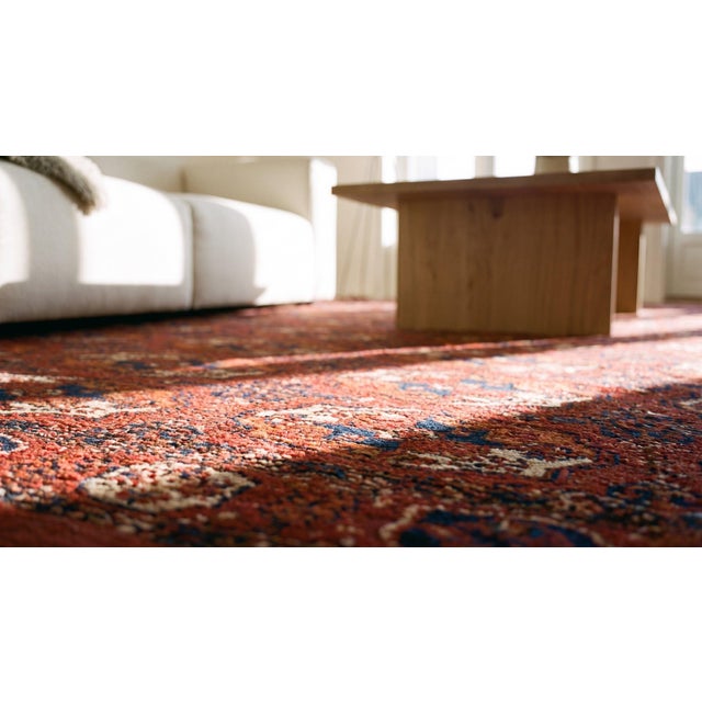 Brilliant Red and Blue Color With Geometric Design Antique Turkmen Tekke Rug For Sale - Image 14 of 14