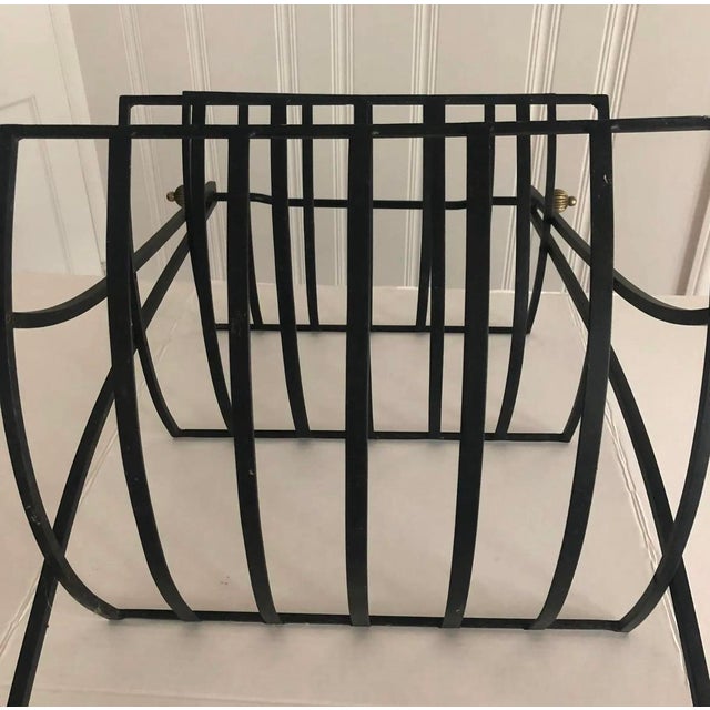 Late 20th Century Late 20th Century Black Iron Magazine or Firewood Stand With Gold Accents For Sale - Image 5 of 6
