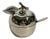 Vintage Silver-Tone Apple Mustard Pot With Lid & Spoon – Mid Century French Style For Sale