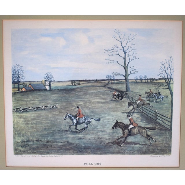 Edward S. Voss M.F.H. Monkton, MD "Full Cry" Color lithograph on paper Published 1951 by My Lady's Manor Ltd Monkton,...